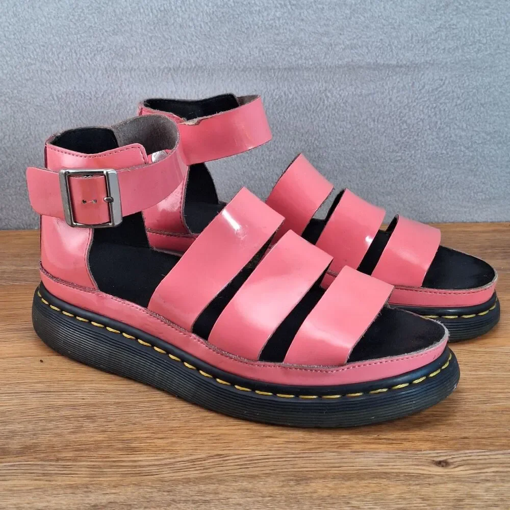 Dr. Martens Clarissa Women's 9 EU 41 Ankle Strap Sandals Pink Patent Leather